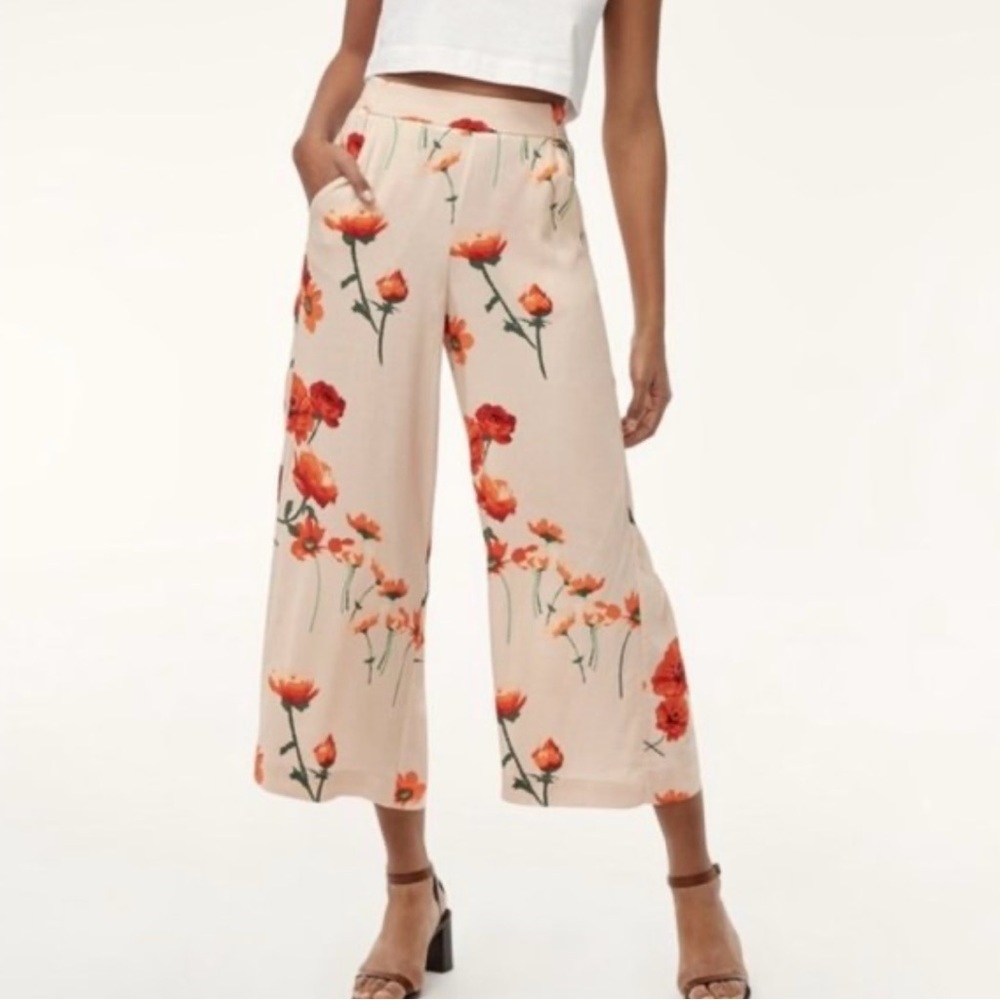 Aritzia Wilfred Floral Wide-Leg Pants Size L
